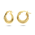 oorringen buis 4 mm 14K geelgoud