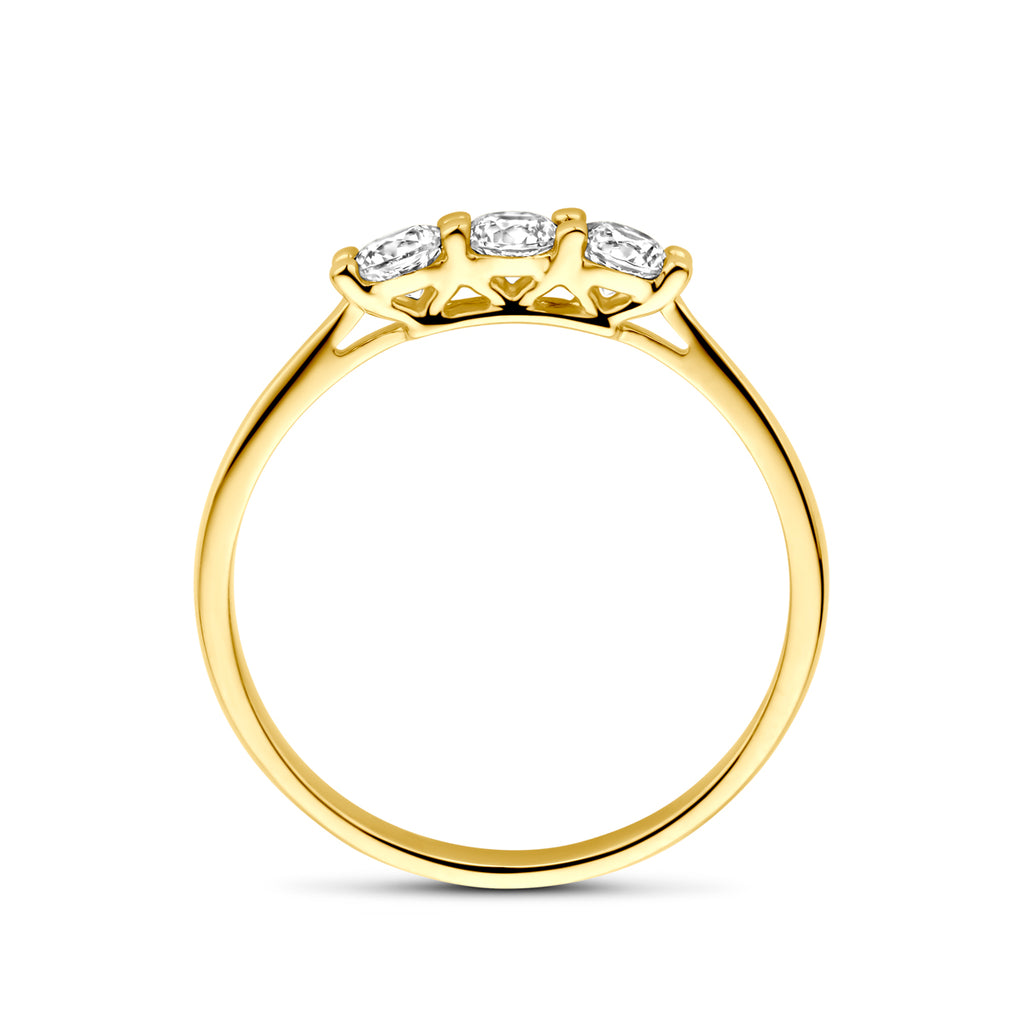 ring zirkonia 14K geelgoud