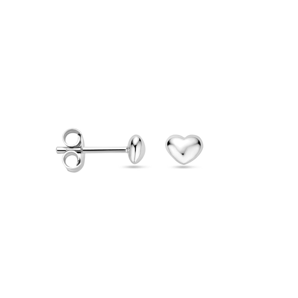 Ohrstecker Herz 4 mm rhodiniert Silber