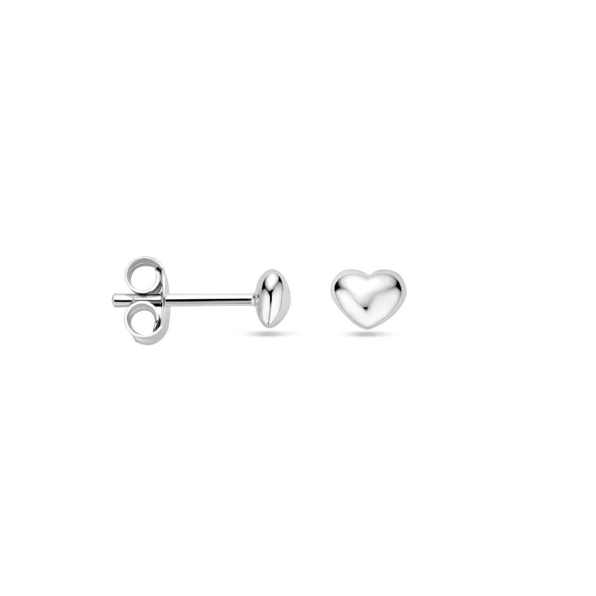 Ohrstecker Herz 4 mm rhodiniert Silber