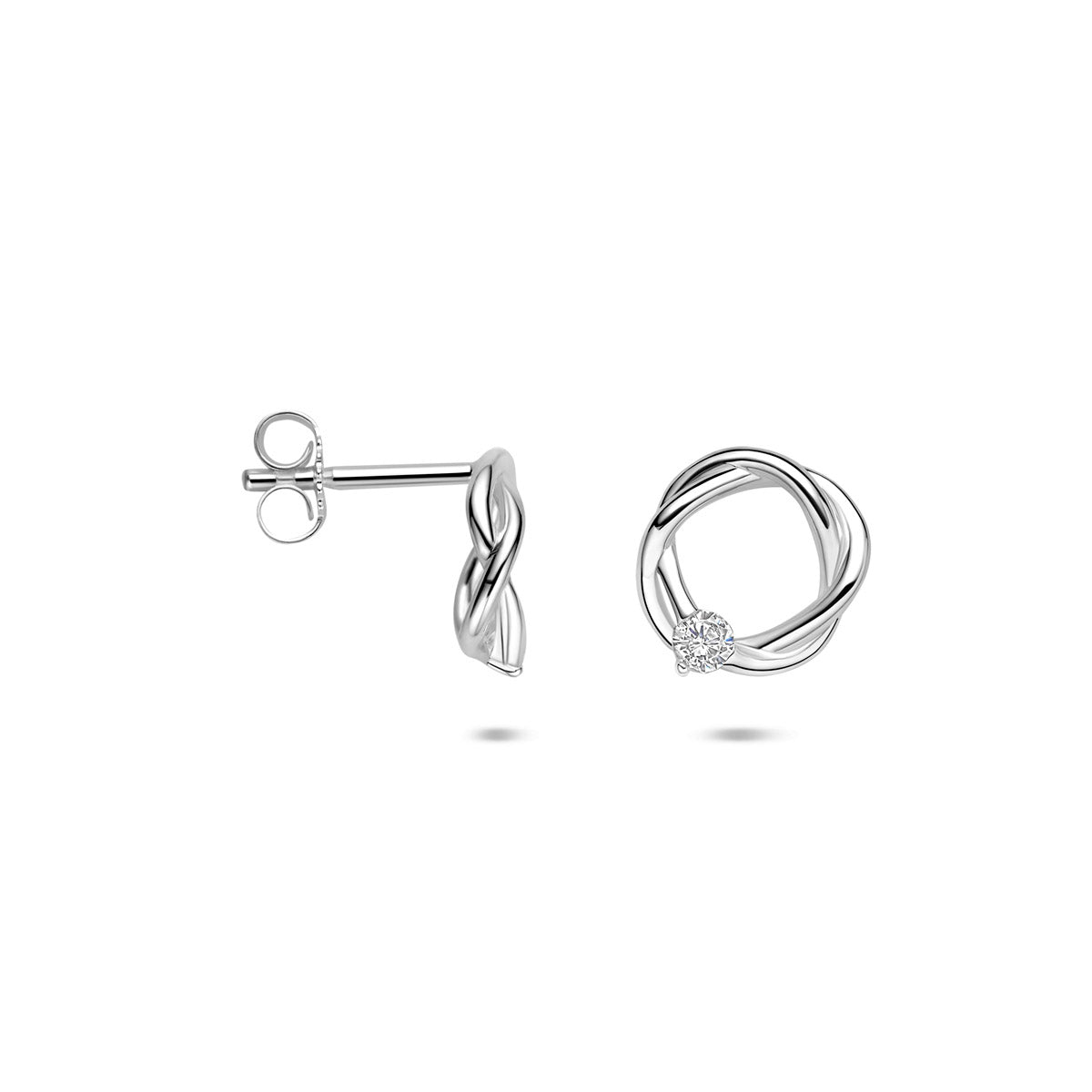 Ohrstecker Zirkonia 10 mm Silber rhodiniert