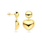 Ohrhänger Herzchen 32 mm 1 Mikron vergoldet (Gelbgold)