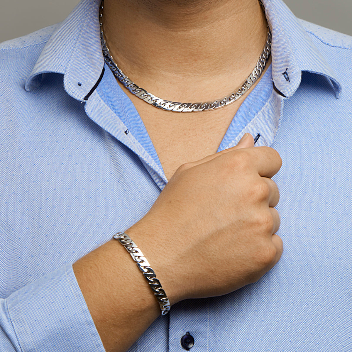 Armband Gourmet 8,2 mm Silber rhodiniert