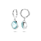 klapoorringen sky blue topaas 26 mm zilver gerhodineerd