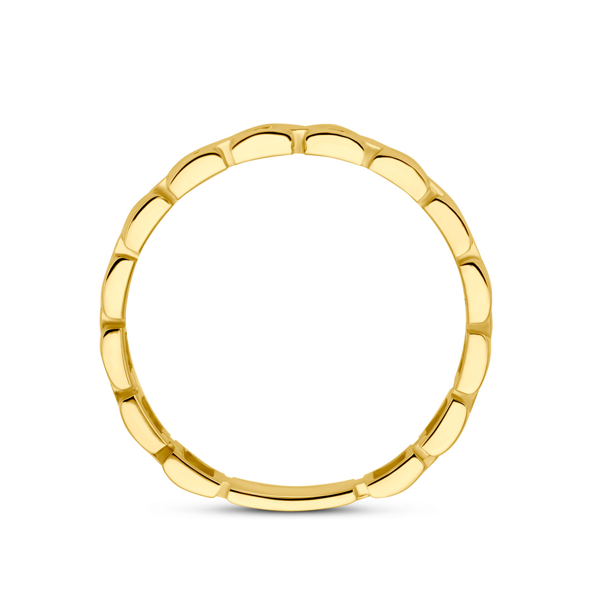 ring schakel 14K geelgoud - schakelmotief