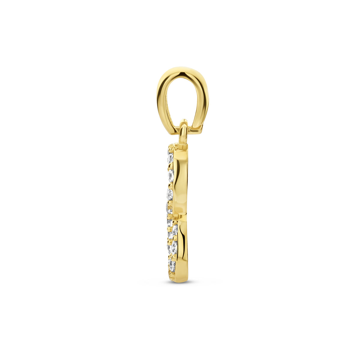 Anhänger Infinity Zirkonia 14K Gelbgold