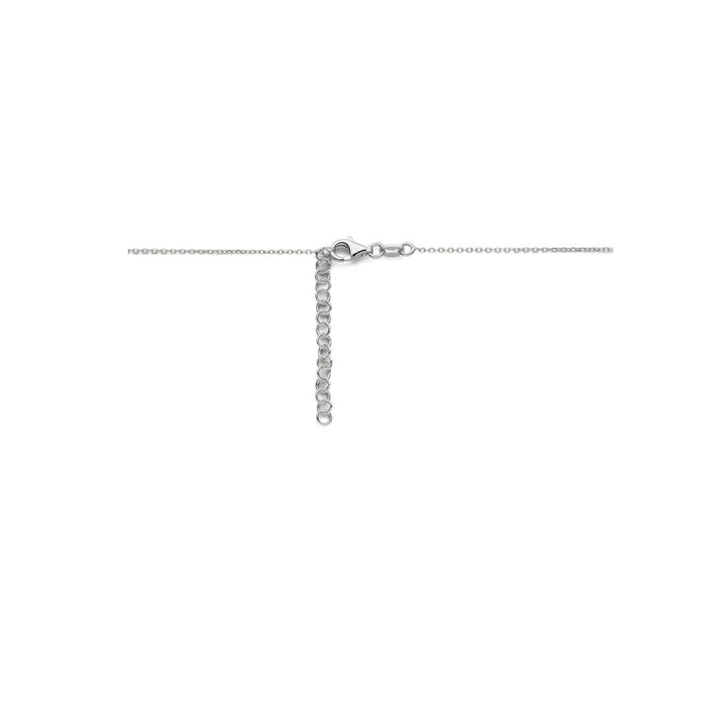 collier hartjes 41 + 4 cm zilver gerhodineerd