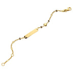 Gravurarmband Herzplättchen 4,0 mm 11 - 13 cm 14K Gelbgold