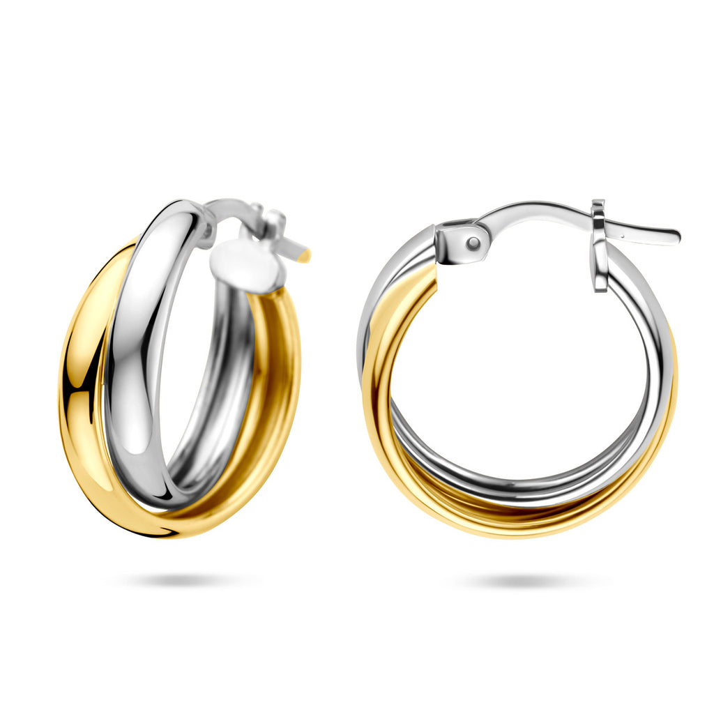 Ohrringe 19,5 mm 1 Mikron versilbert (gelb/rhodiniert)