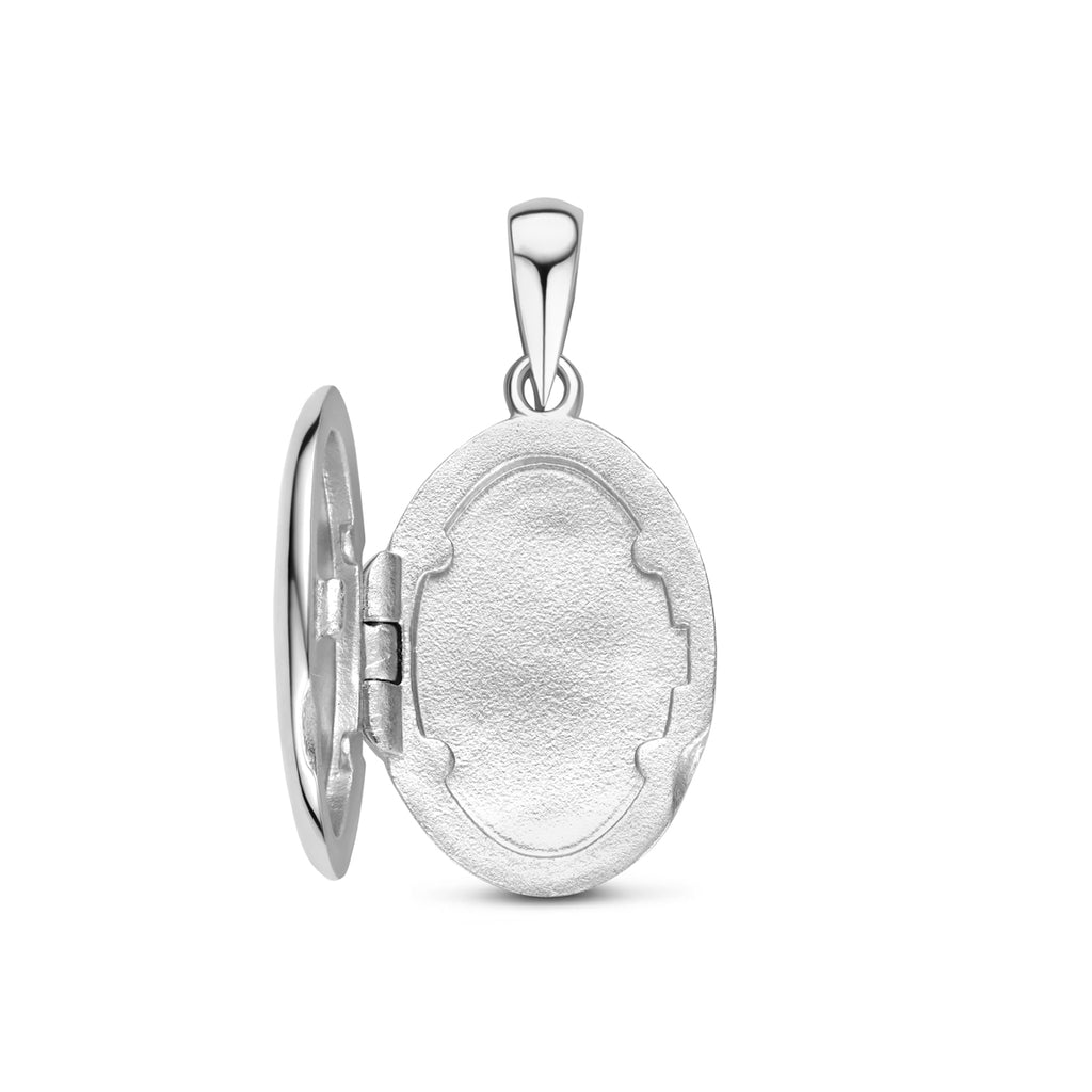 medaillon ovaal 16 mm zilver gerhodineerd