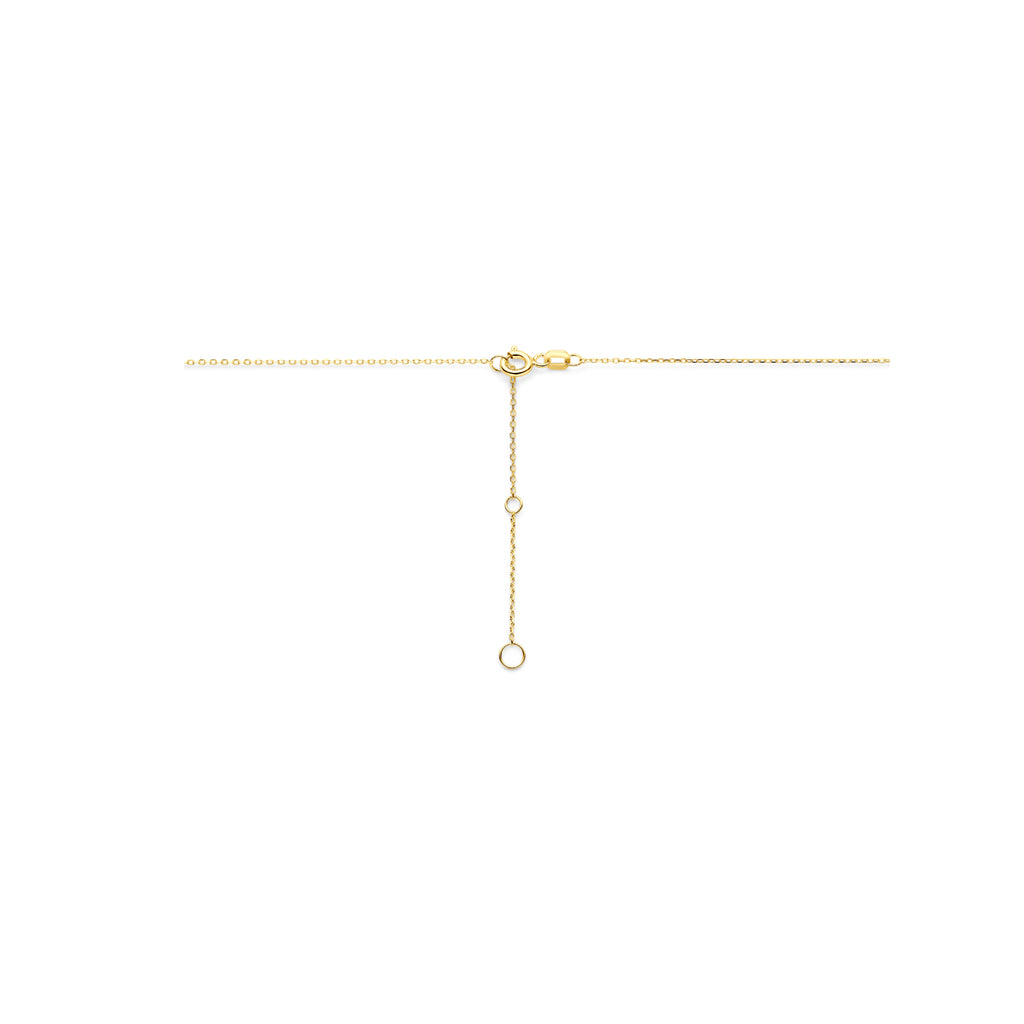 collier gekleurd zirkonia 41 - 43 - 45 cm 14K geelgoud