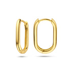 klapoorringen paperclip 14K geelgoud - ovaal