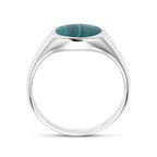 Ring Malachit rhodiniertes Silber