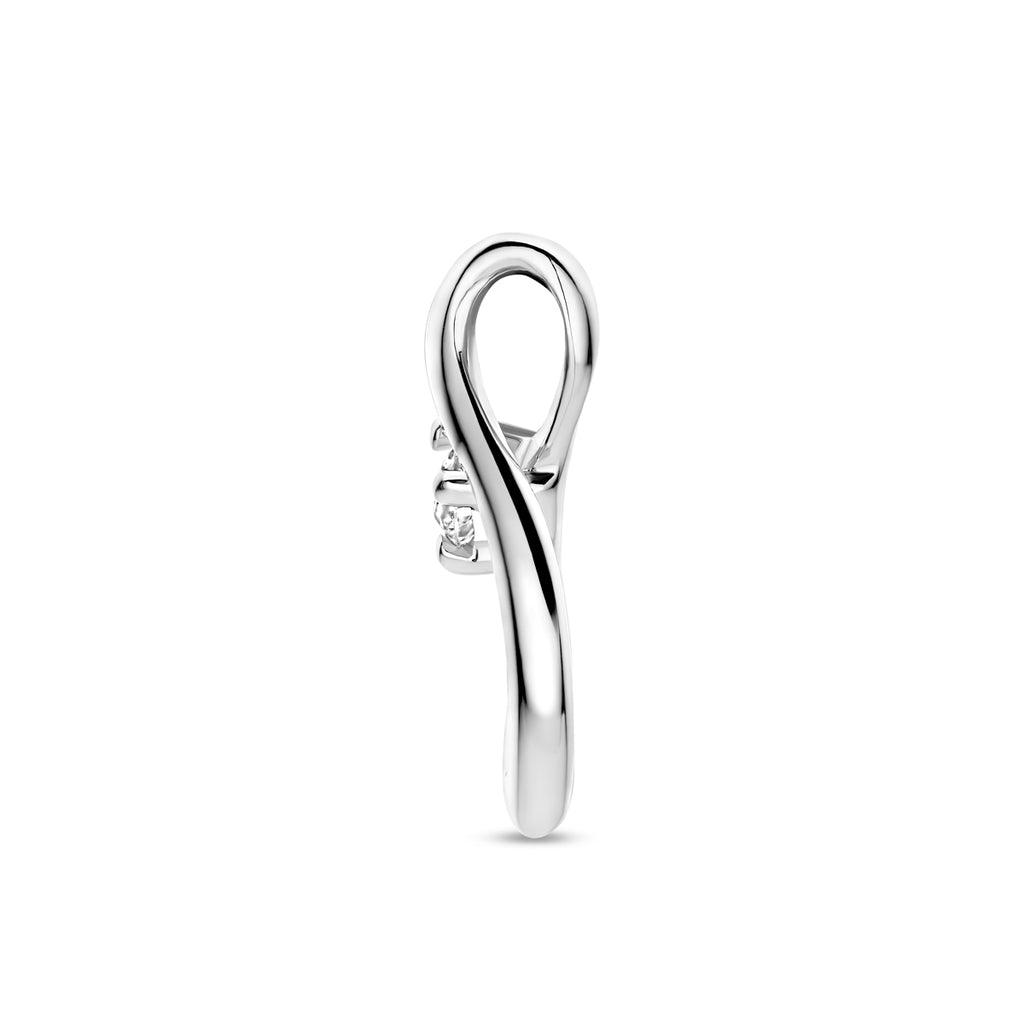 hanger infinity zirkonia 14,5 mm zilver gerhodineerd