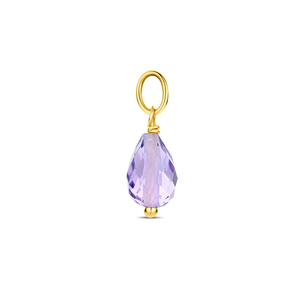 Anhänger Amethyst 15 mm 14K Gelbgold