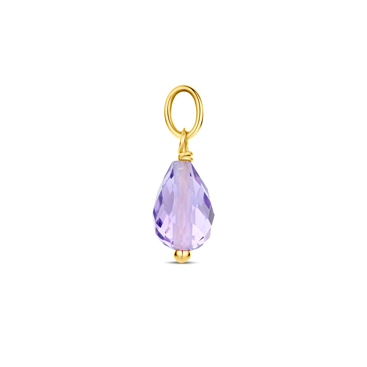 Anhänger Amethyst 15 mm 14K Gelbgold
