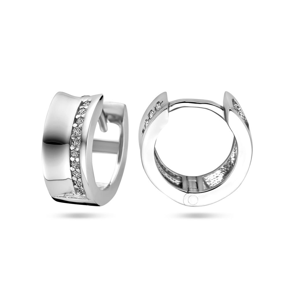 klapoorringen zirkonia zilver gerhodineerd