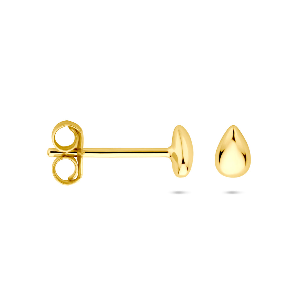 Ohrstecker Tropfen 4,5 mm 1 Mikron versilbert (gelb)