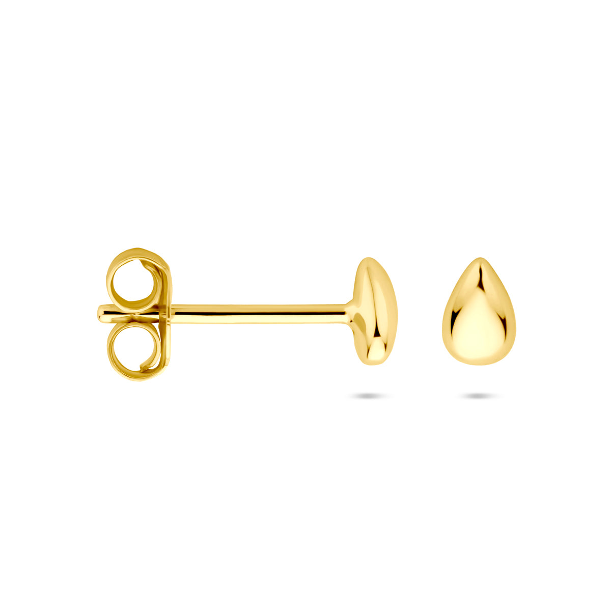 Ohrstecker Tropfen 4,5 mm 1 Mikron versilbert (gelb)