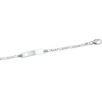Gravurarmband Herz Figaroplatte 4,2 mm 9 - 11 cm Silber rhodiniert