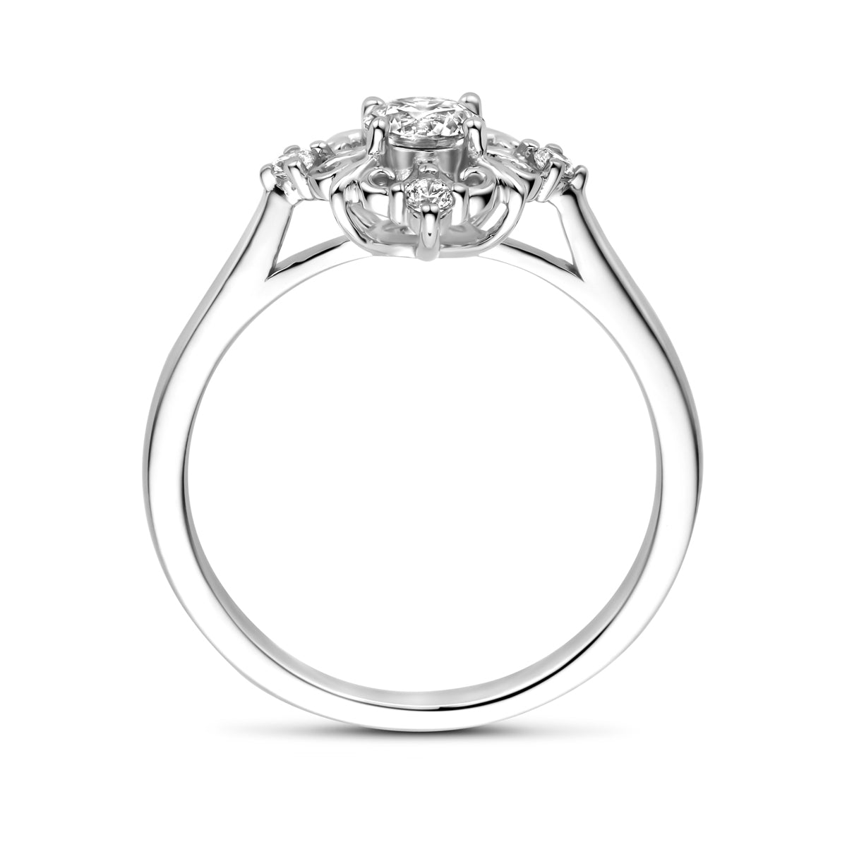 Ring filigran Zirkonia Silber rhodiniert