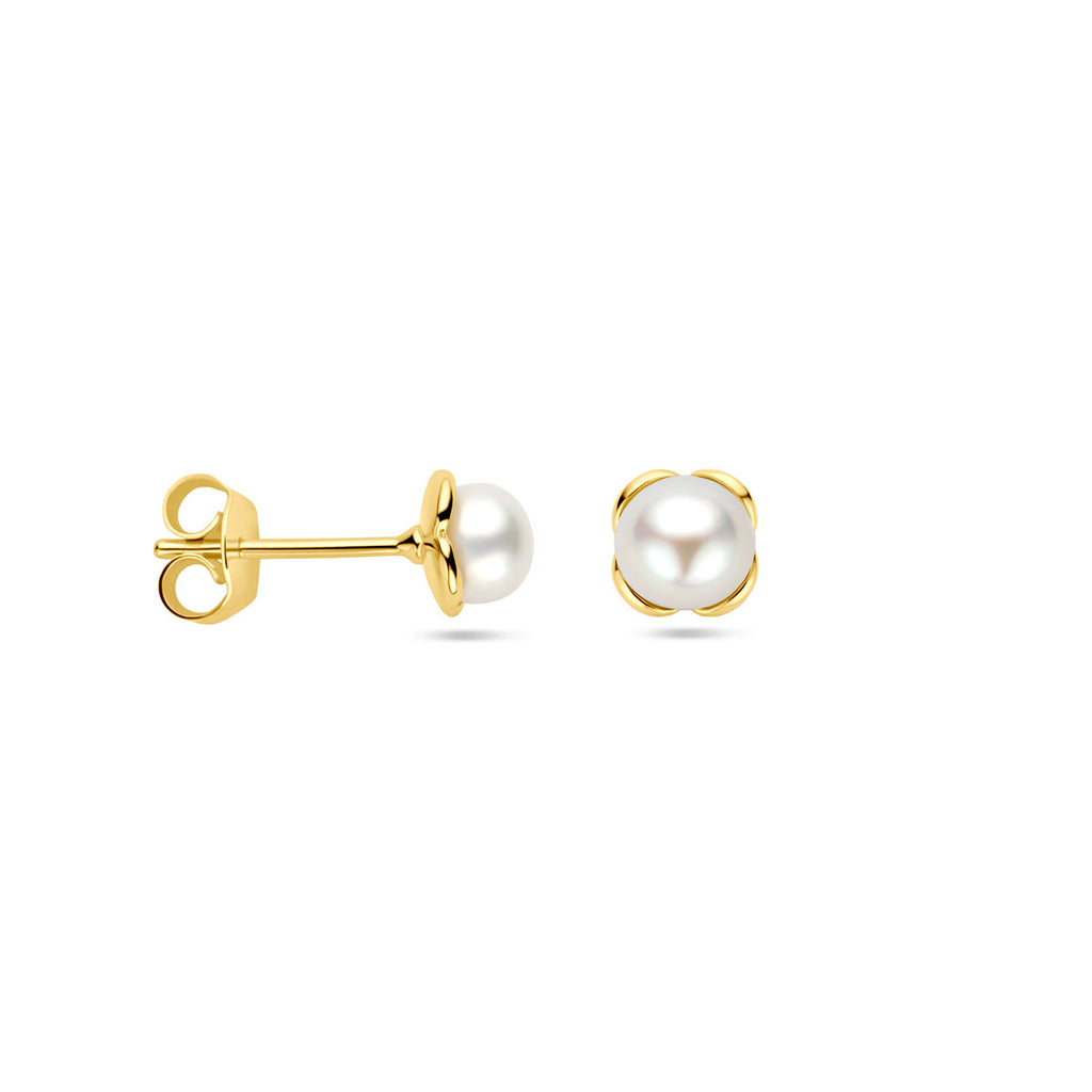 Ohrstecker Blumenperle 14K Gelbgold
