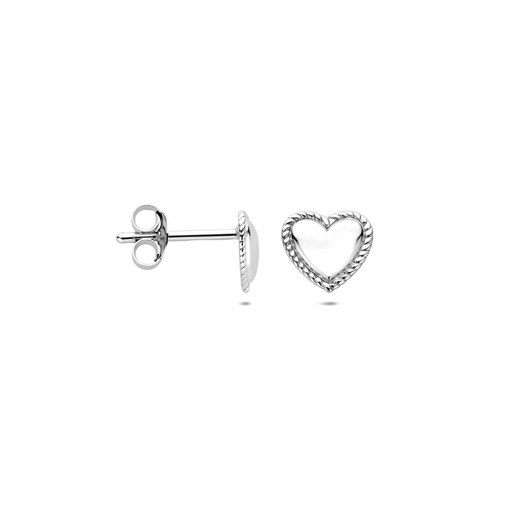 oorknoppen hartjes 7 mm zilver gerhodineerd