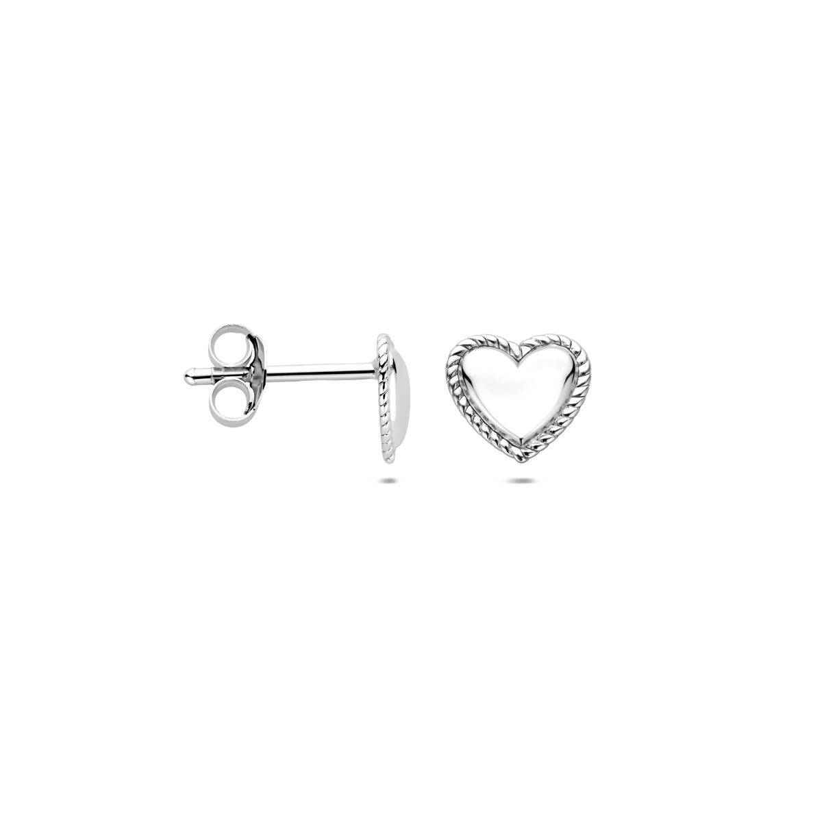 oorknoppen hartjes 7 mm zilver gerhodineerd