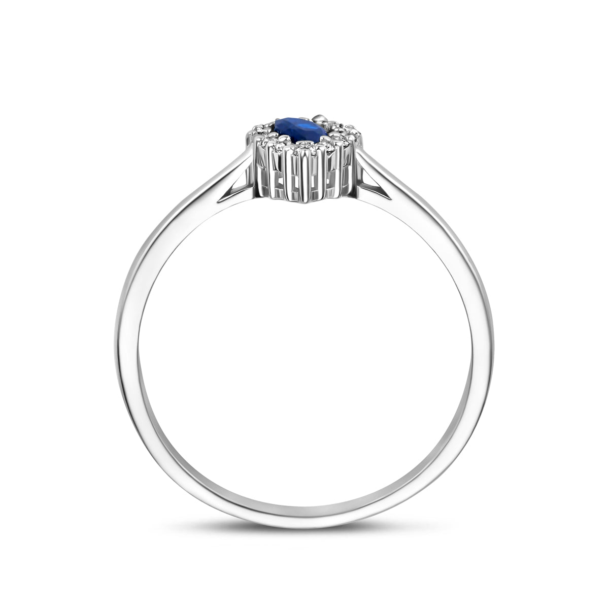 Ring Saphir Zirkonia Silber rhodiniert