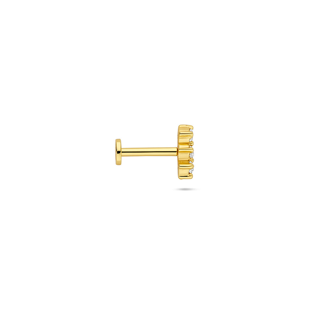 Flat Back Piercing Zirkonia 6,5 mm 1 Mikron vergoldet (gelb)