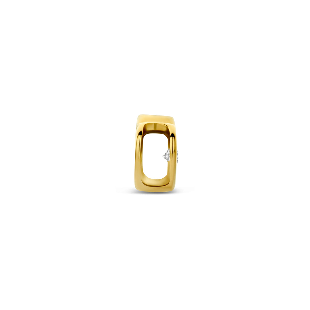 hanger hart zirkonia 5 mm 14K geelgoud