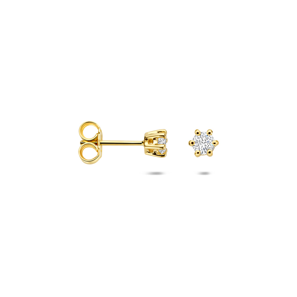 Ohrstecker Lab grown Diamant 0,30ct (2x 0,15ct) G VS 4 mm 14K Gelbgold