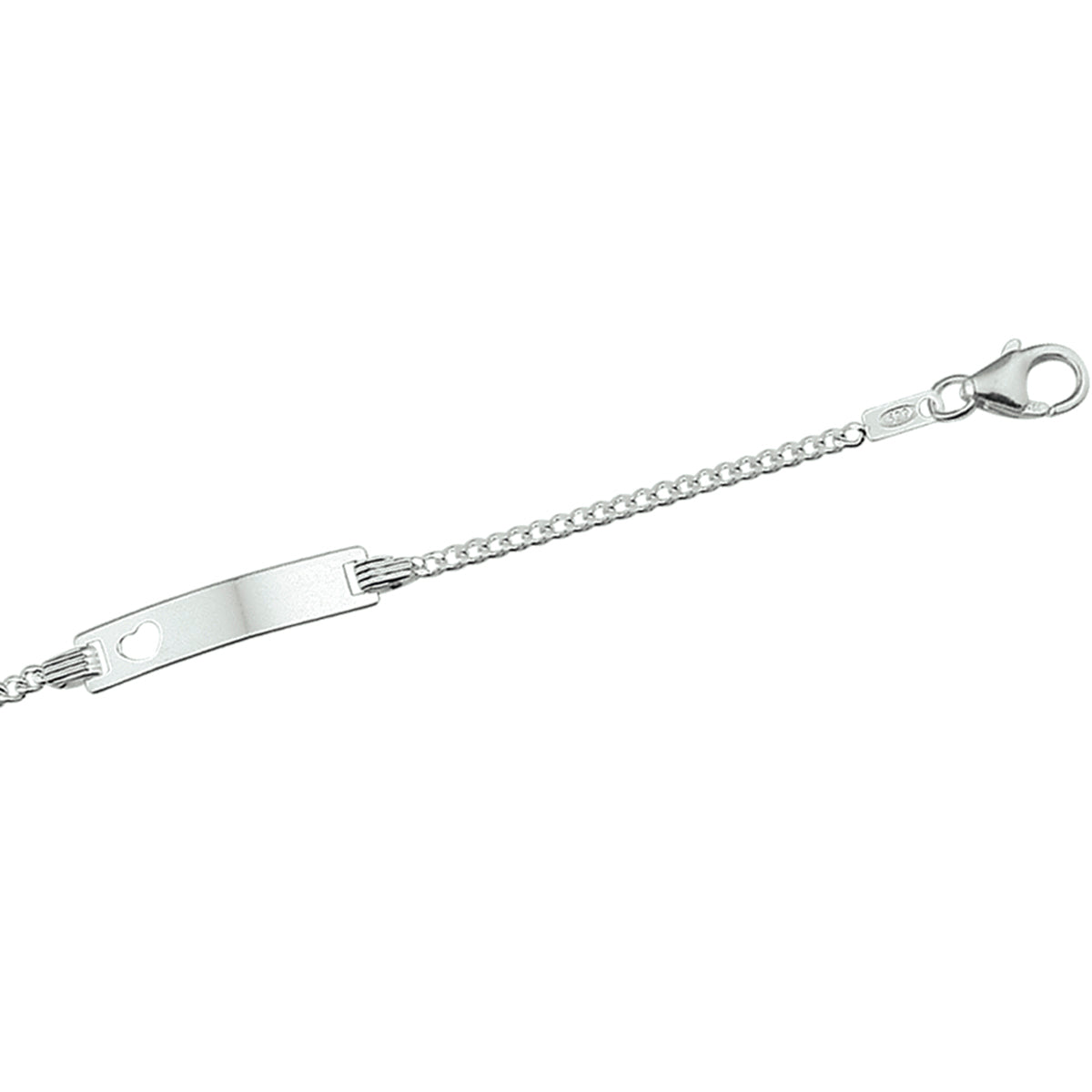 Gravurarmband Gourmetplättchen 4,2 mm 9 - 11 cm Silber rhodiniert