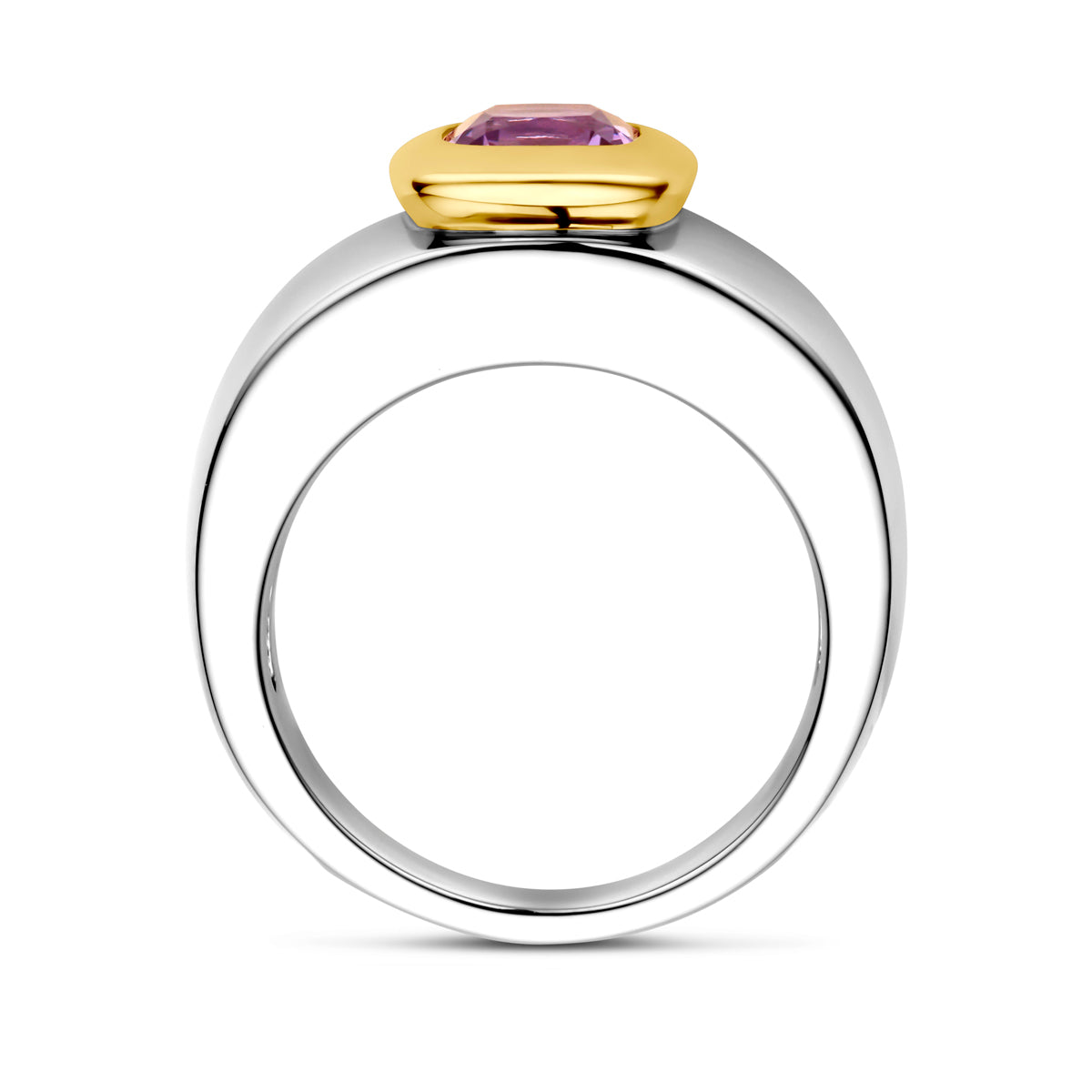 ring amethist goud met zilver