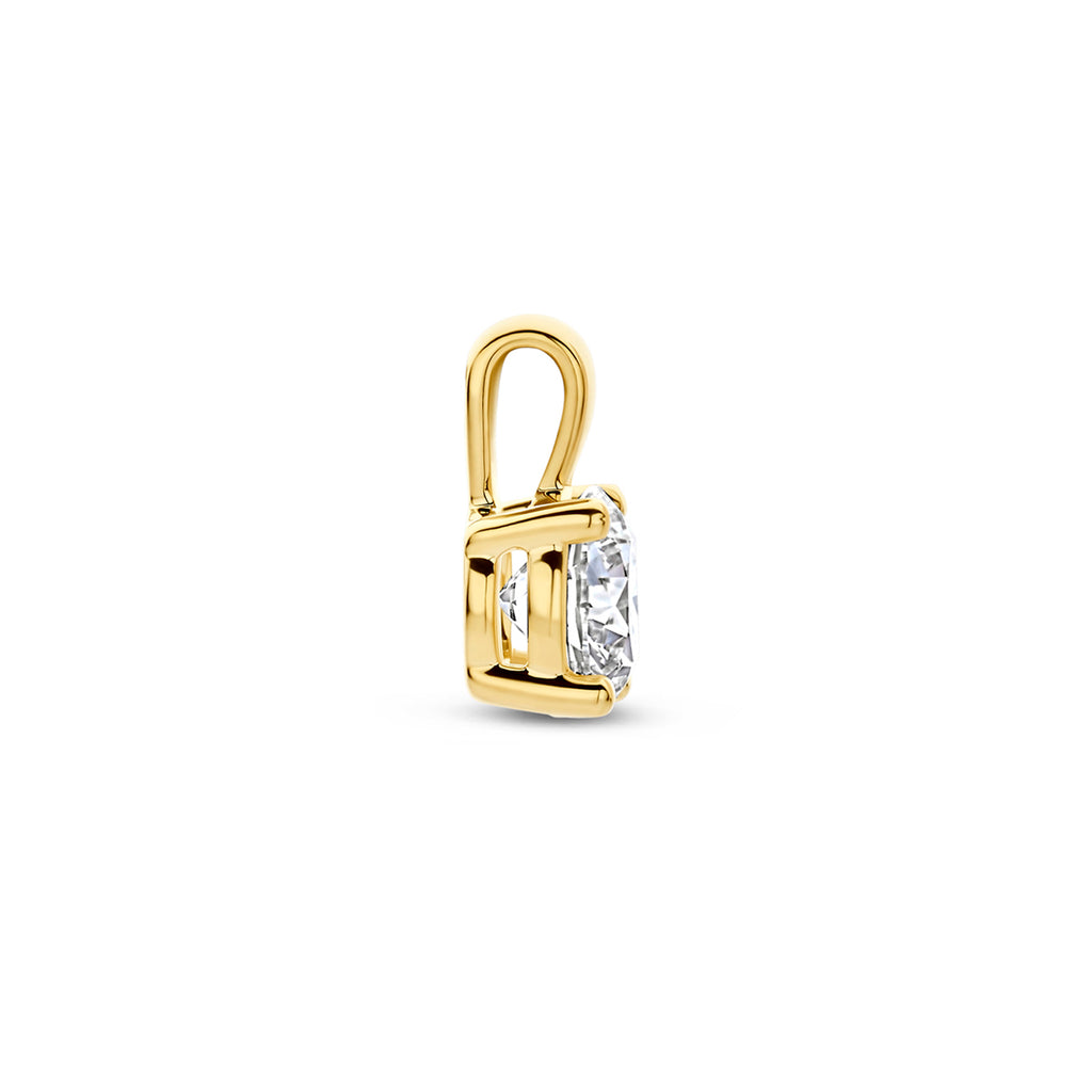 Anhänger Labordiamant 0.25ct G VS 8,5 mm 14K Gelbgold