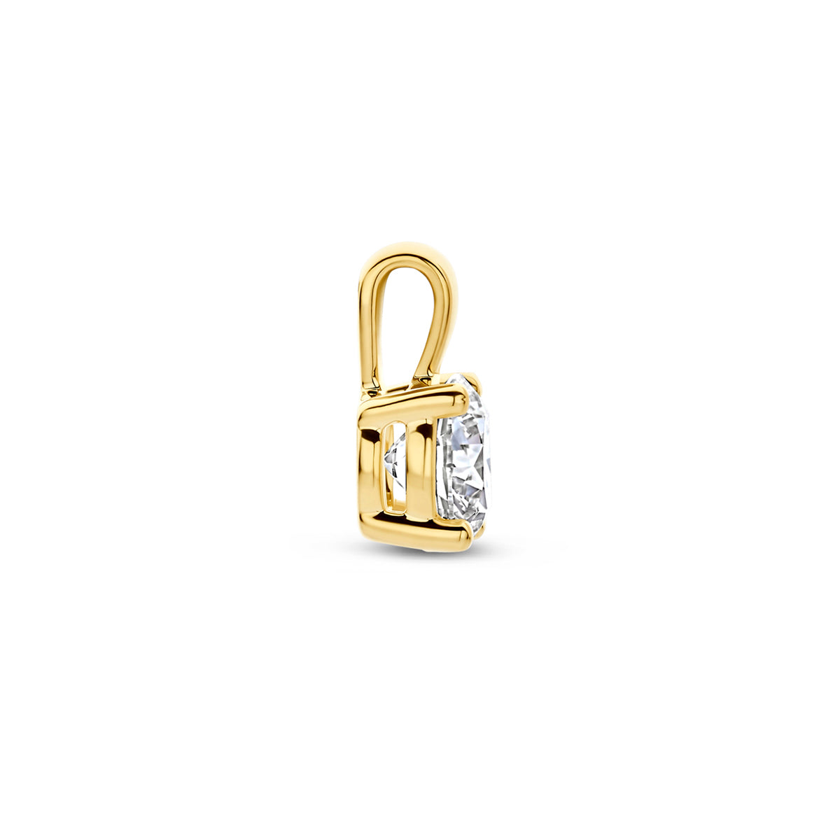 Anhänger Labordiamant 0.25ct G VS 8,5 mm 14K Gelbgold
