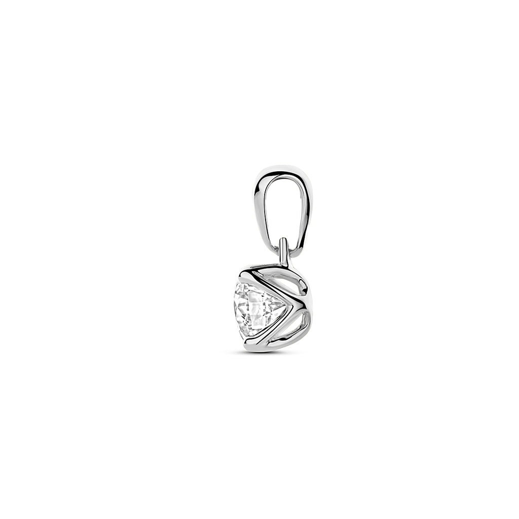 Anhänger im Labor gezüchteter Diamant 0,50 ct H SI 10 mm 14K Weißgold
