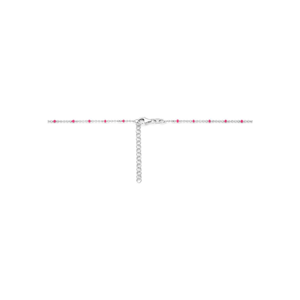 collier vlinder emaille 36 + 4 cm zilver gerhodineerd