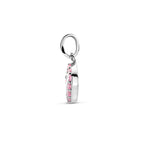 Anhänger Emaille Herz Zirkonia 15 mm rhodiniertes Silber
