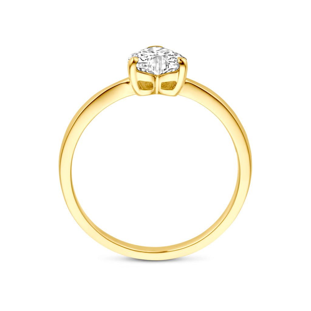 Ring Herz Zirkonia 14K Gelbgold