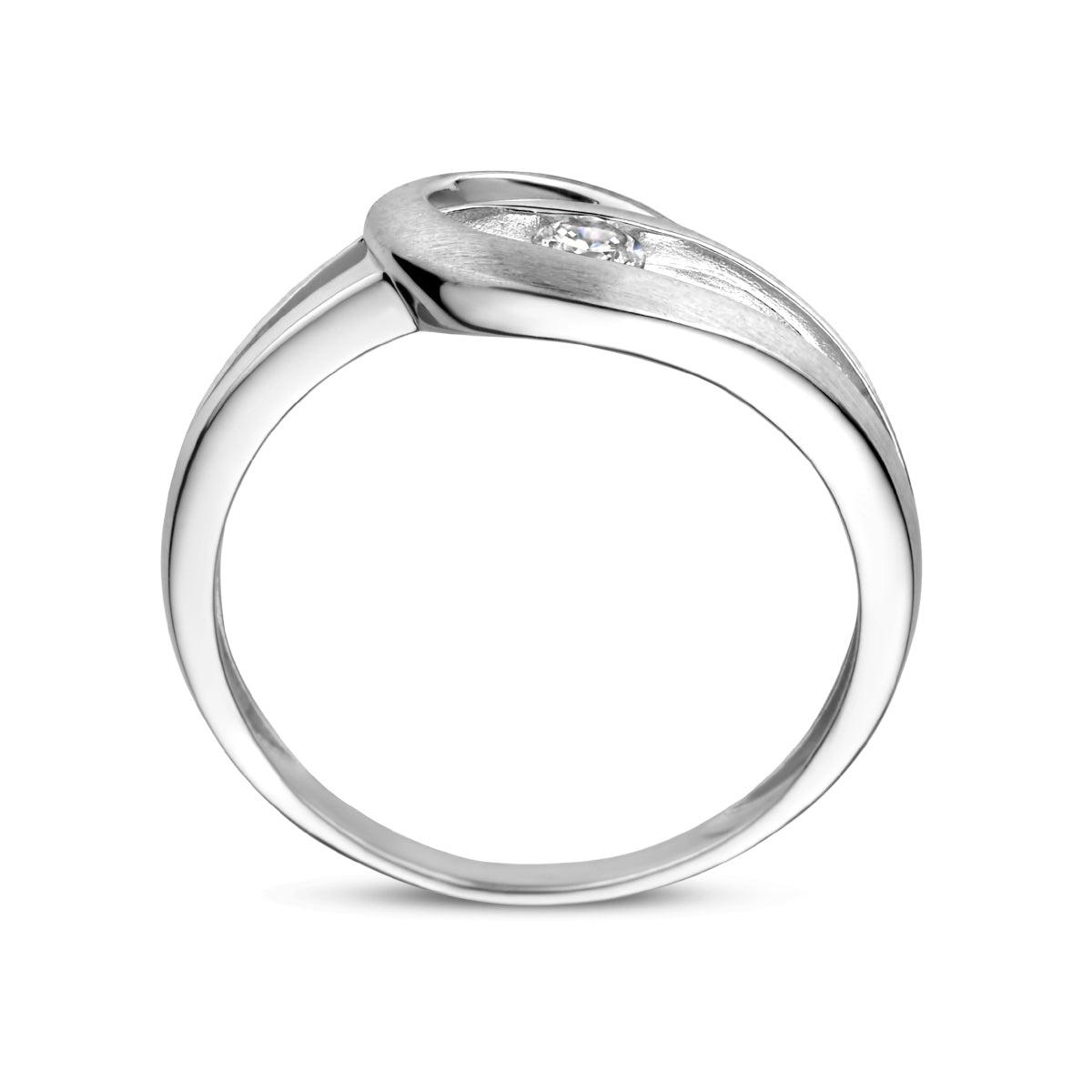 Ring Zirkonia Poly/Silber matt rhodiniert