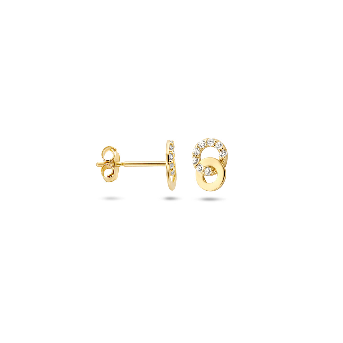 9K Ohrstecker Zirkonia 6,5 mm 9K Gelb