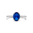ring blauw en wit zirkonia zilver gerhodineerd