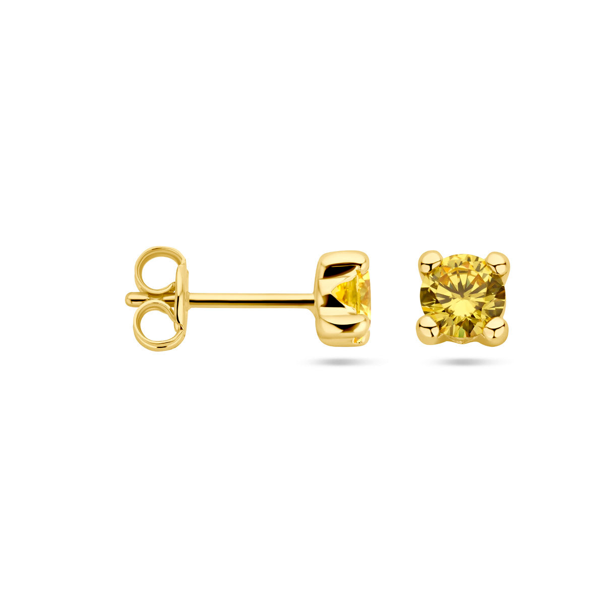 oorknoppen synth. citrien 14K geelgoud