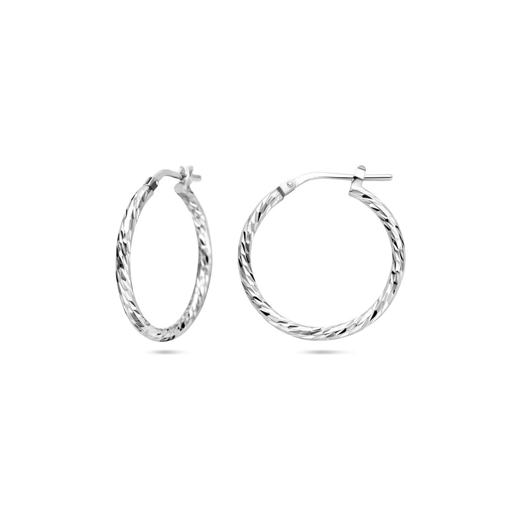 oorringen gediamanteerd 2,0 mm zilver gerhodineerd