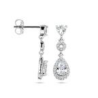 oorhangers zirkonia halo zilver gerhodineerd