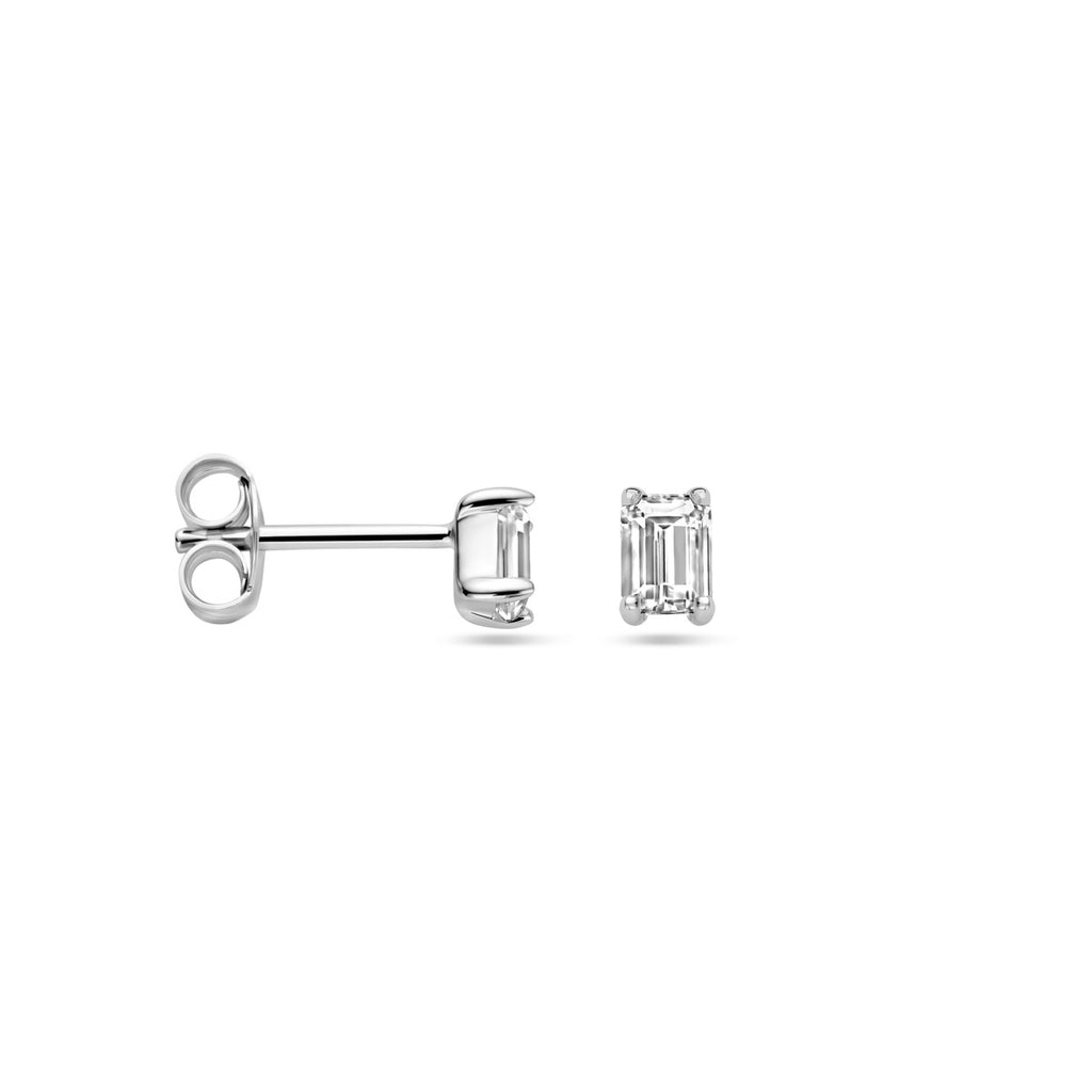 Ohrstecker Zirkonia 4,5 mm Silber rhodiniert