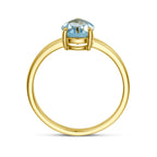 ring blauw topaas 14K geelgoud