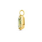 hanger groen amethist en diamant 0.10ct h si halo 14K geelgoud