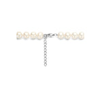 collier parels 8,5 mm zilver gerhodineerd
